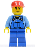 LEGO cty0134 Farm Hand, Blue Overalls, Long Bill Cap