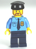 LEGO cty0289 Police - City Shirt with Dark Blue Tie and Gold Badge, Dark Blue Legs, Black Hat