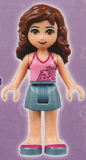 LEGO frnd079 Friends Olivia, Sand Blue Skirt, Bright Pink Top with Magenta Trim